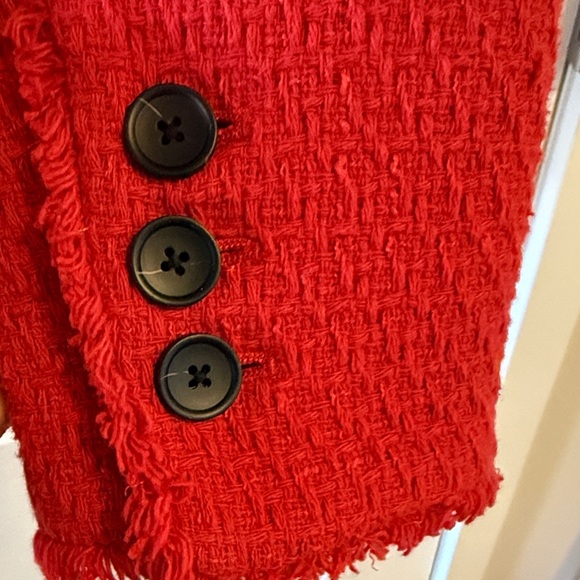 EUC Boden York Red Cropped Tweed Jacket Size 6 - Picture 7 of 7